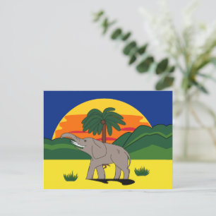 Carte Postale Gold Coast Elephant et Palm Tree Postcard