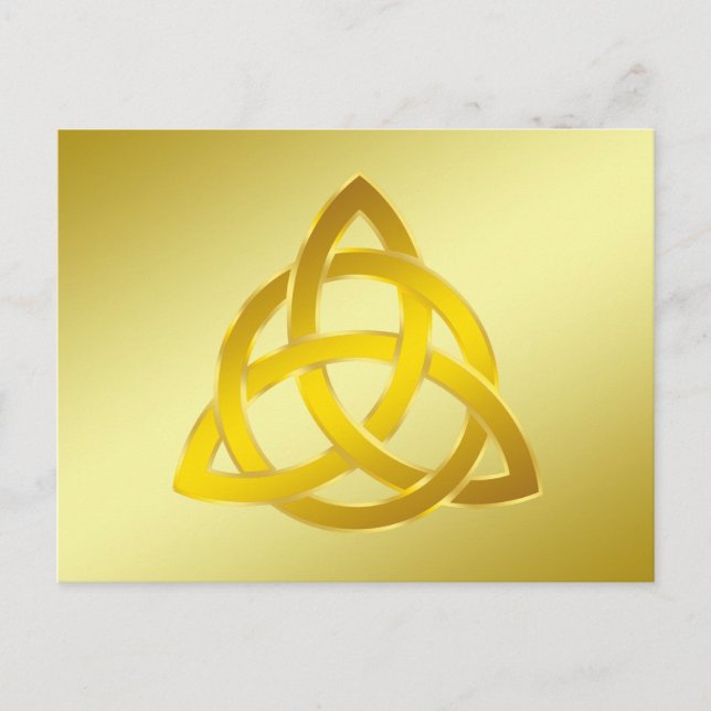 Carte Postale Gold Cream Trinity Knot Celtic Aquarelle (Devant)