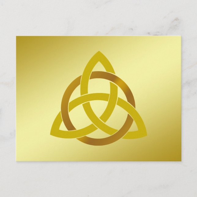 Carte Postale Gold Cream Trinity Knot Celtic Aquarelle (Devant)