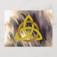 Gold Cream Trinity Knot Celtic Aquarelle