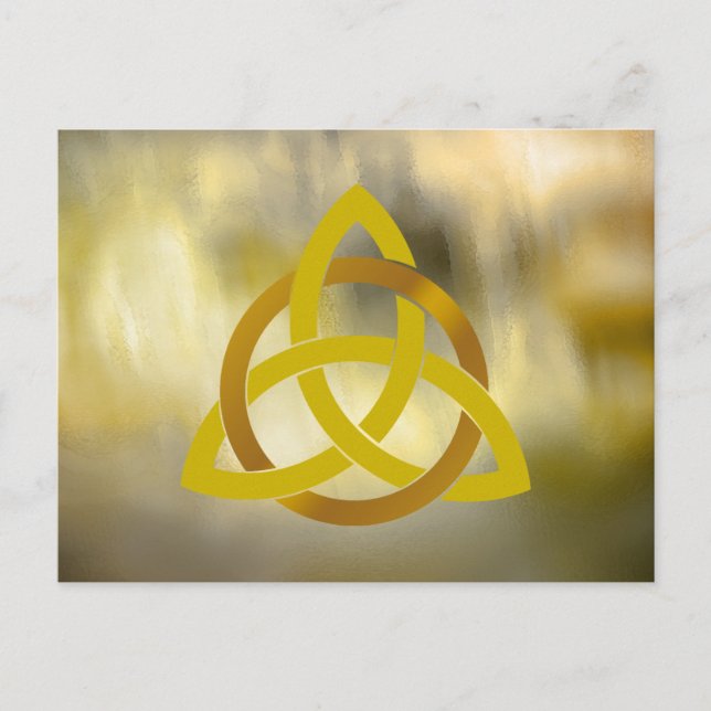 Carte Postale Gold Cream Trinity Knot Celtic Aquarelle (Devant)