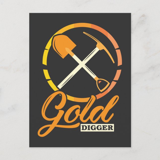 Carte Postale Gold Digger Panning Mining Funny Mineur (Devant)