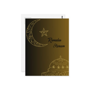 Carte Postale Gold et Black Happy Ramadan Kareem 2024