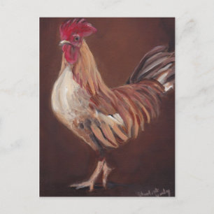 Carte postale Gold et Red Rooster Art