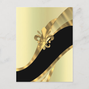 Carte Postale Gold fleur de lys personnalisé