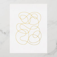 Carte Postale Gold Foil de dessin Abstrait moderne
