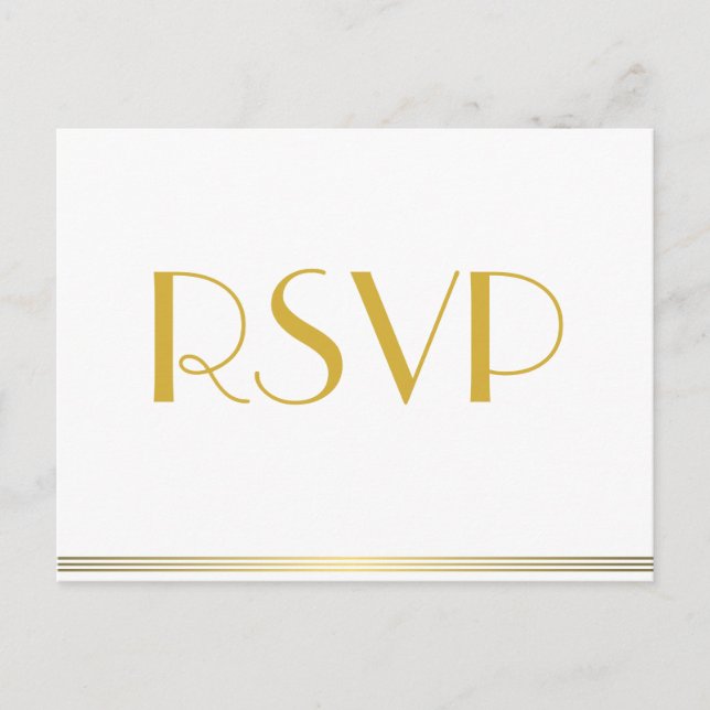 Carte postale Gold Great Gatsby Wedding RSVP (Devant)