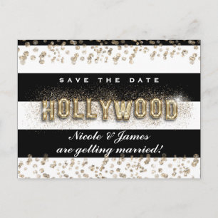 Carte postale Gold Hollywood Black & White Stripes