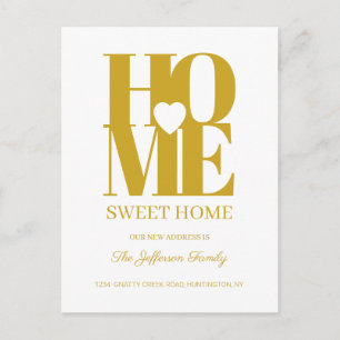 Carte postale Gold Home Sweet Home Moving Faire-pa