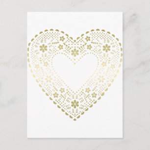 Carte Postale Gold Lace Heart
