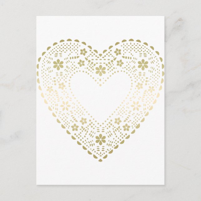 Carte Postale Gold Lace Heart (Devant)