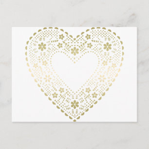 Carte Postale Gold Lace Heart