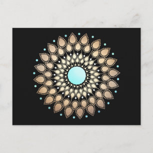 Carte postale Gold Lotus Floral Mandala