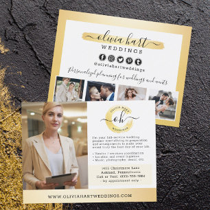 Carte Postale Gold minimaliste Styliste Marketing d'entreprise