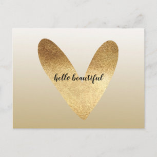 Carte Postale Gold Ombre Heart