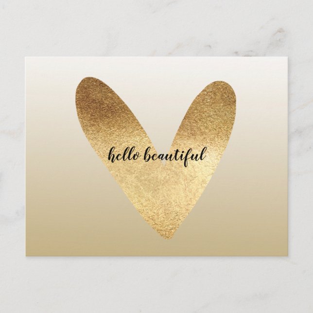 Carte Postale Gold Ombre Heart (Devant)