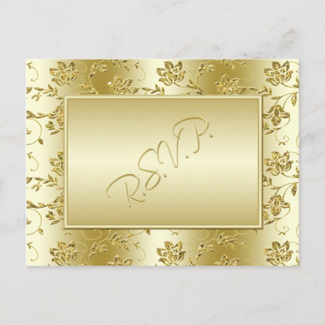 Carte postale Gold Parties scintillant RSVP (Ne co (Devant)