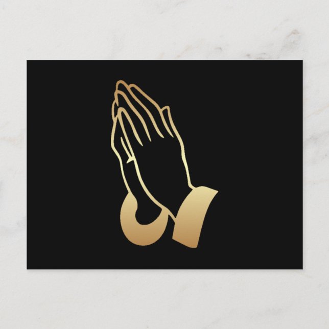 Carte Postale Gold Praying Hands (Devant)