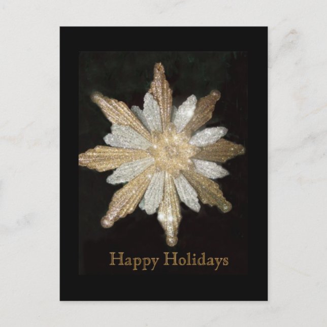 Carte postale Gold Snowflake Holiday (Devant)