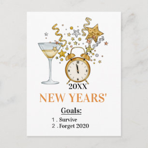 Carte Postale Gold Sparkling heureux voeux du Nouvel An