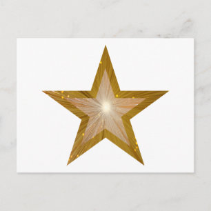 Carte postale Gold Star blanche
