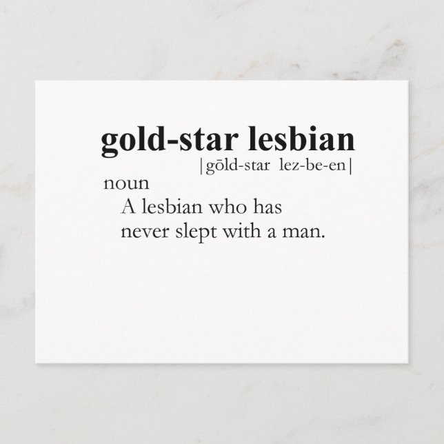 Carte Postale GOLD STAR LESBIAN (définition) (Devant)