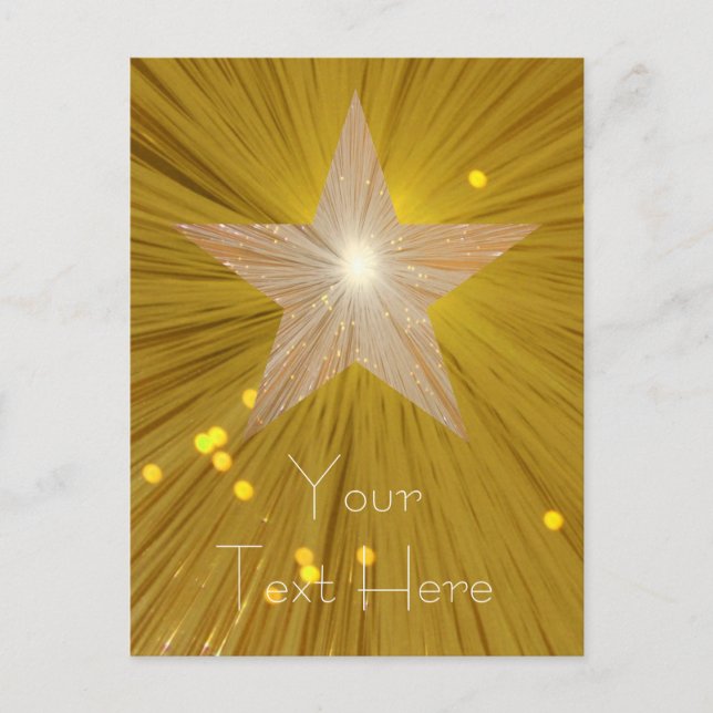Carte postale Gold Star 'Your Text' (Devant)