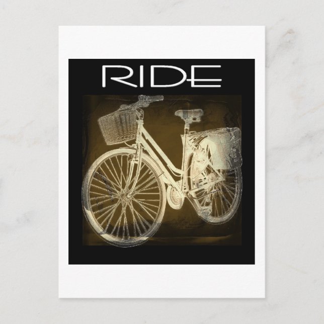 Carte Postale Gold Vintage Vélo Ride (Devant)