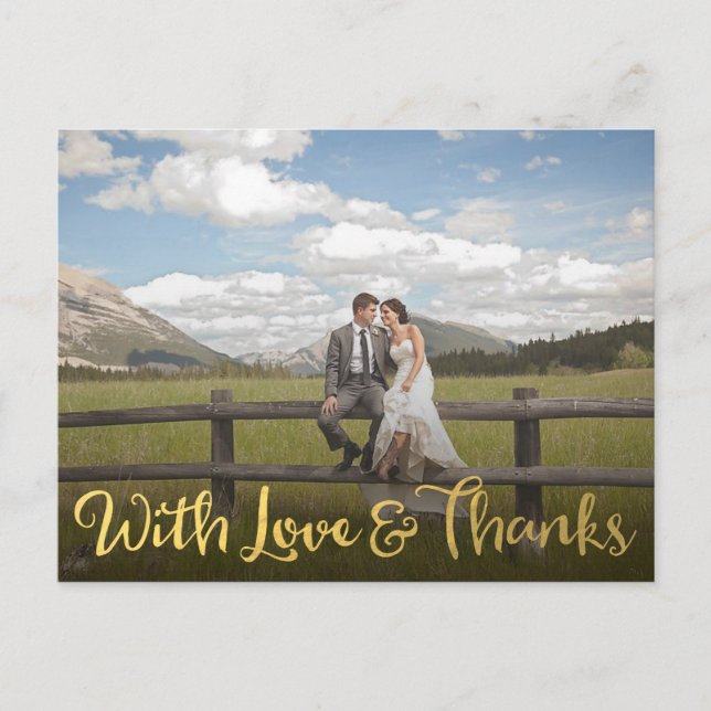 Carte postale Gold With Love and Thanks Photo (Devant)