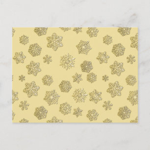 Carte Postale Golden 3-d snowflakes on a gold background
