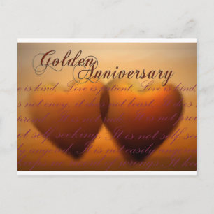 Carte Postale Golden 50 ans anniversary