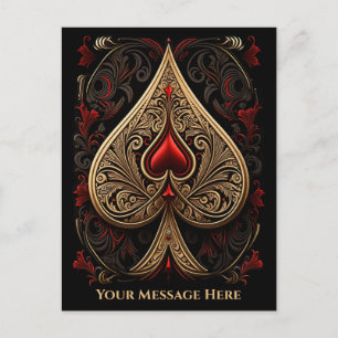 Carte postale Golden Ace of Spades