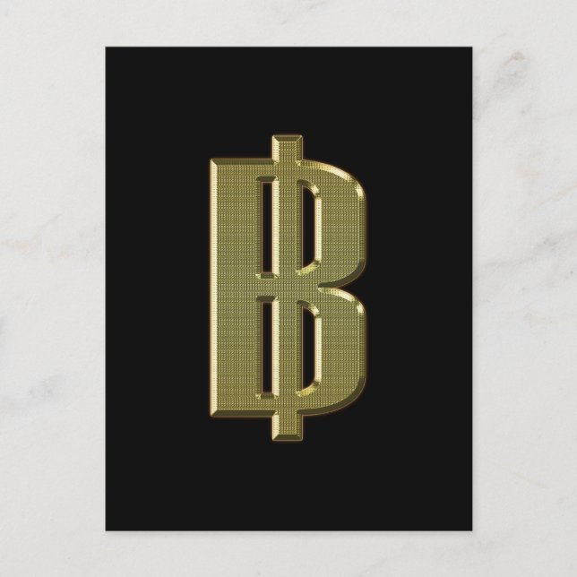 Carte Postale GOLDEN BAHT SIGNER ฿ devises thaïlandaises ฿ (Devant)