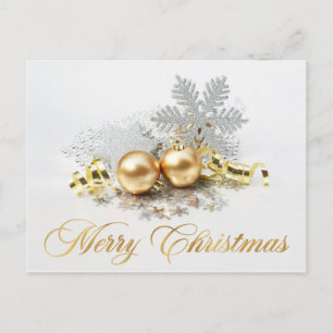 Carte Postale Golden Christmas Balls Ornament Salutation d'entre