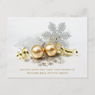 Carte Postale Golden Christmas Balls Ornament Salutation d'entre