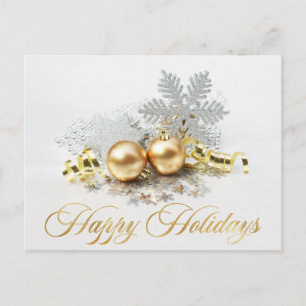 Carte Postale Golden Christmas Balls Ornament Salutation d'entre