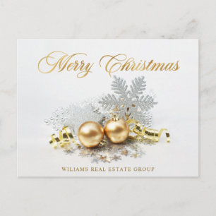 Carte Postale Golden Christmas Balls Ornament Salutation d'entre