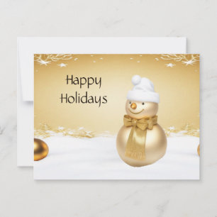 Carte postale Golden Christmas Snowman