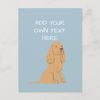 Carte Postale Golden Cocker Spaniel Nom du chien personnalisé