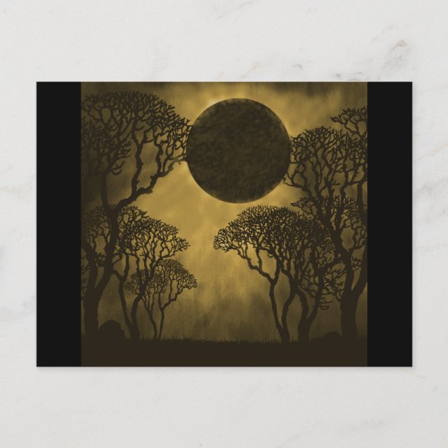 Carte postale Golden Dark Forest Eclipse (Devant)