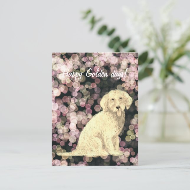 Carte postale Golden Doodle (Debout devant)