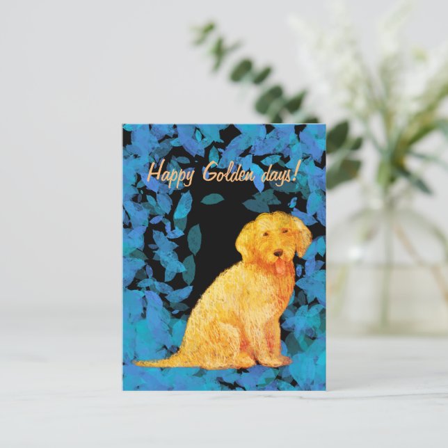 Carte postale Golden Doodle (Debout devant)