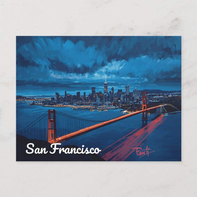 Carte Postale Golden Gate au crépuscule – San Francisco (Devant)