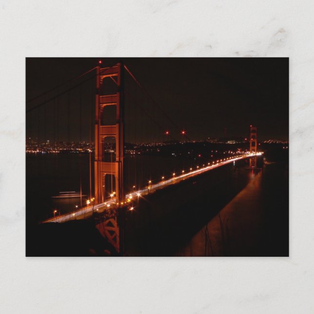 Carte Postale Golden Gate Bridge à la nuit (Devant)