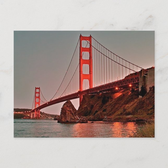 Carte Postale Golden Gate Bridge à Sun Down (Devant)