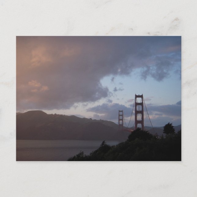Carte Postale Golden Gate Bridge au coucher du soleil (Devant)