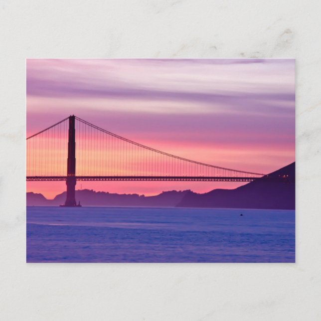 Carte Postale Golden Gate Bridge au coucher du soleil (Devant)
