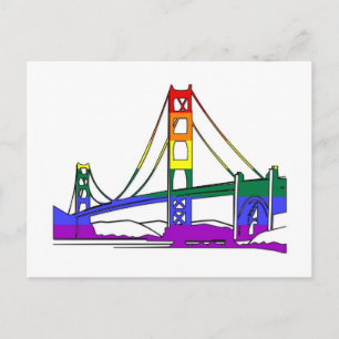 Carte Postale Golden Gate Bridge Rainbow Pride