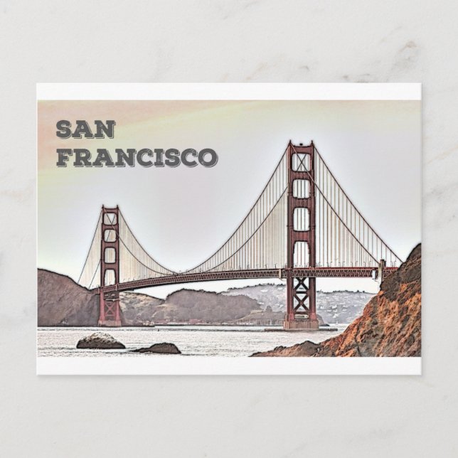 Carte Postale Golden Gate Bridge - San Francisco, CA (Devant)