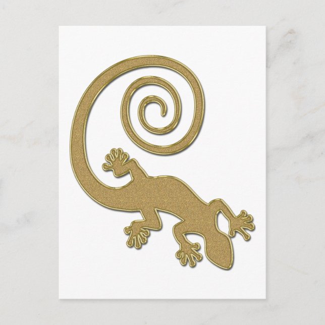 Carte Postale Golden Gecko | faites votre propre arrière - plan (Devant)